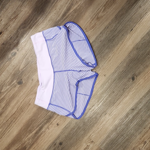 💫Lululemon Run: Speed Short *4-way StretchClassic Stripe Iris Flower Pretty - Picture 6 of 12